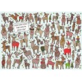 Welche beiden Rentiere tragen genau den gleichen Schal? - Christmas Postcard