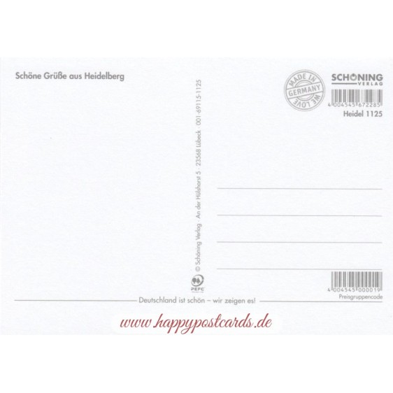 Heidelberg - Heart and Sun - Viewcard