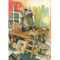 64 - Old Ladies dancing on the table - Postcard