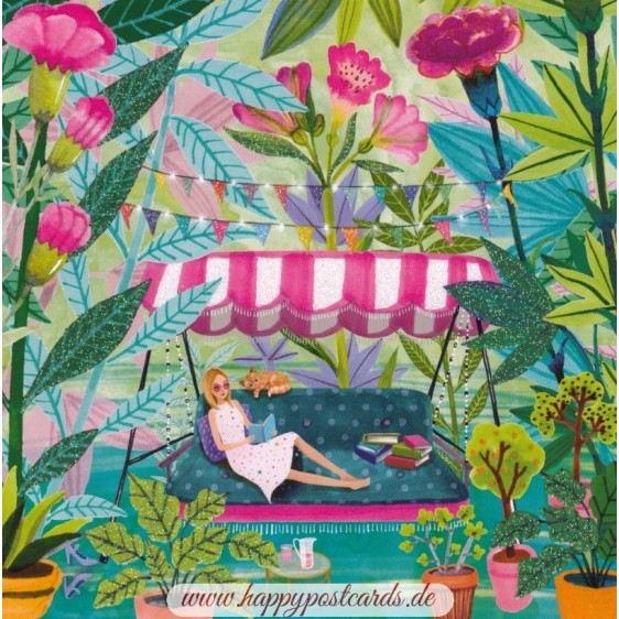 Woman in Garden - Mila Marquis Postcard