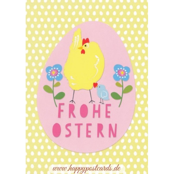 Frohe Ostern - Chicken - Carola Pabst Postcard