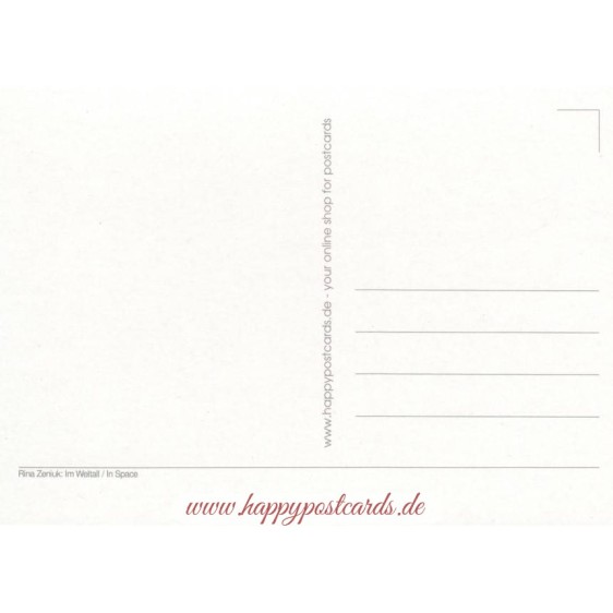 Im Weltall - Blaue Katzen - Postkarte