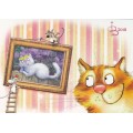 Portrait - Blue Cats - Postcard