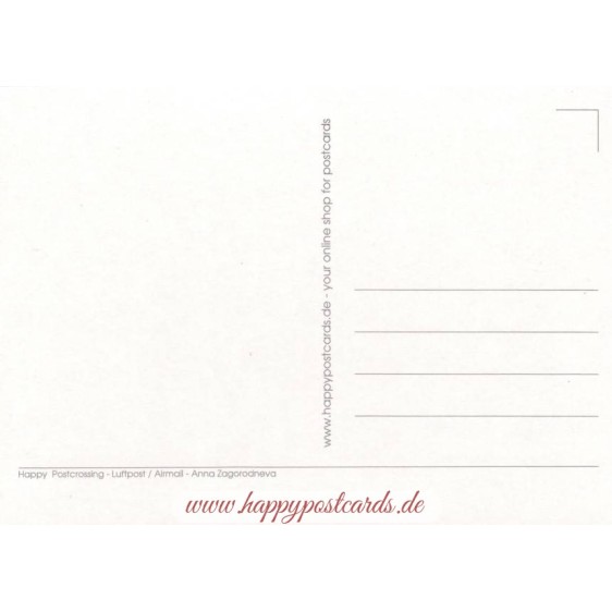 Happy Postcrossing - Luftpost - Postkarte