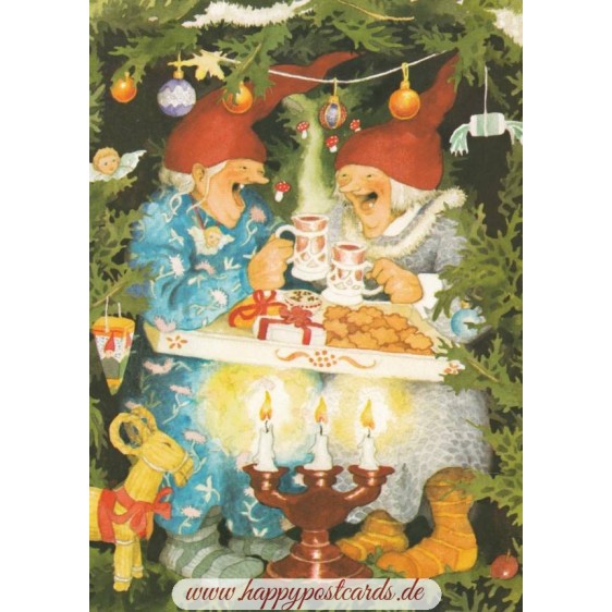 65 - Frauen feiern Weihnachten - Löök Postkarte