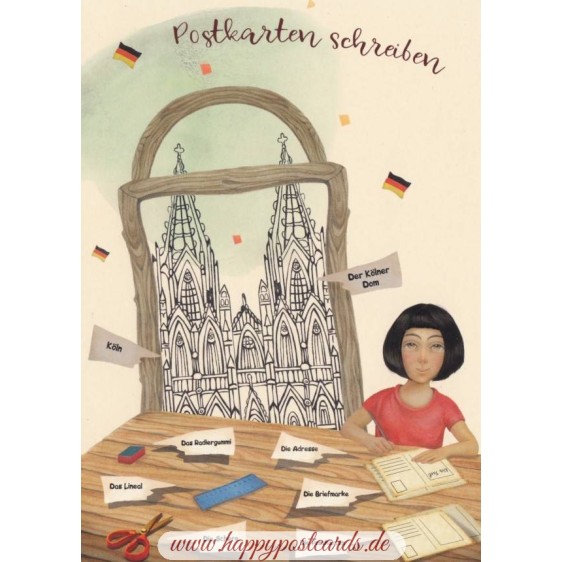 Sprachen der Welt - Deutsch - Köln - Postkarte