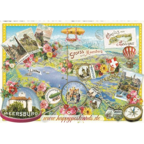 Bodensee - Meersburg - Tausendschön - Postkarte
