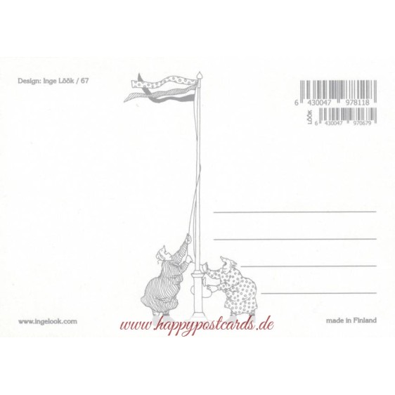 67 - Frauen finden Frühlingsblumen - Löök Postkarte