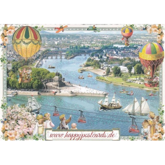Koblenz - Deutsches Eck - Tausendschön - Postcard