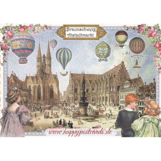 Braunschweig - Market place - Tausendschön - Postcard