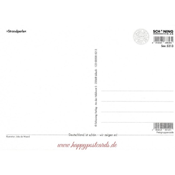 Strandperle - de Waard Postkarte