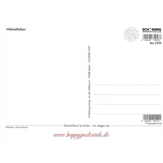 Heimathafen - de Waard Postkarte