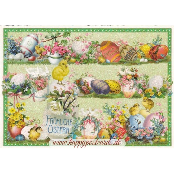Fröhliche Ostern - Ostereier - Tausendschön - Osterkarte