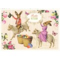 Frohe Ostern - Bunnies on Lambs - Tausendschön - Postcard