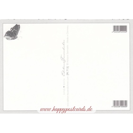 Butterflies with flowers - Tausendschön - Postcard