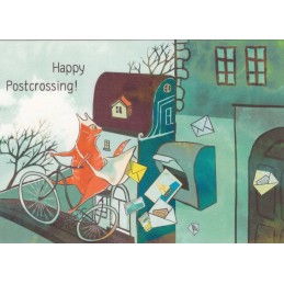 Happy Postcrossing - Postbote - Postkarte