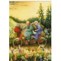 68 - Frauen fahren Tandem - Löök Postkarte