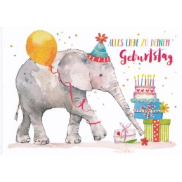 Alles Liebe zum Geburtstag - Elephant - Carola Pabst Postcard
