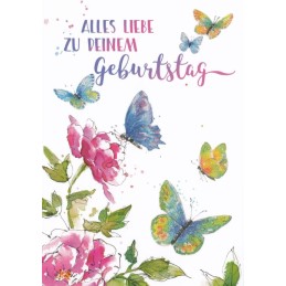 Alles Liebe zum Geburtstag - Butterflies - Carola Pabst Postcard