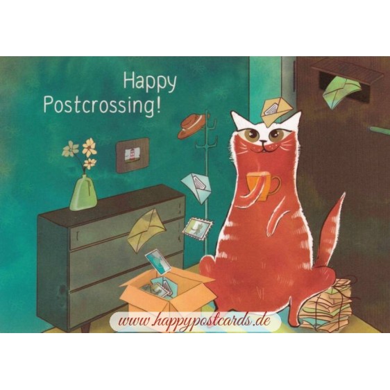 Happy Postcrossing - Warten auf Postkarten - Postkarte