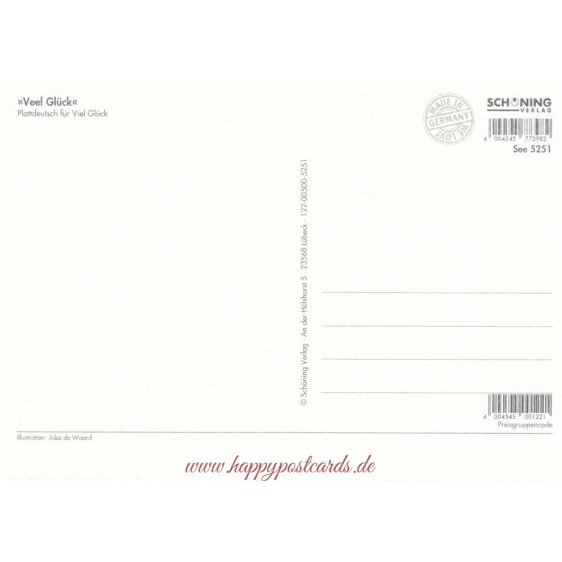 Veel Glück - de Waard postcard
