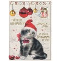 Happy Christmas - Cat - Tausendschön - Postcard