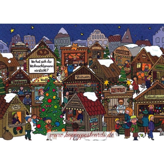 Wo hat sich der Weihnachtsmann versteckt? - Weihnachtskarte