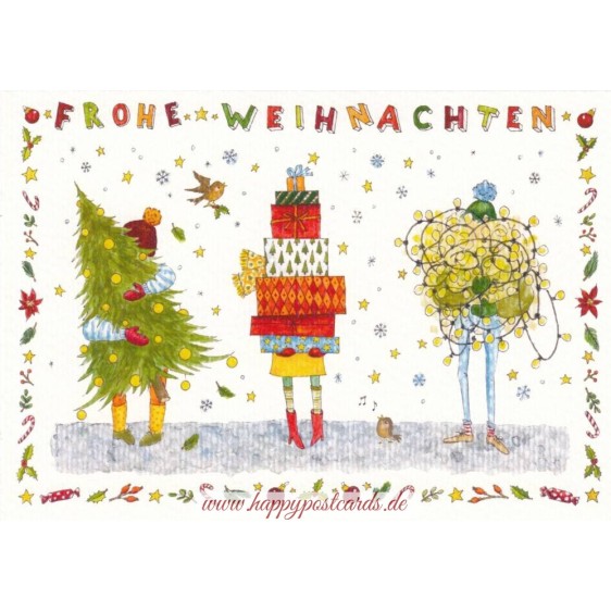 Frohe Weihnachten - Vorbereitungen - de Waard Postkarte