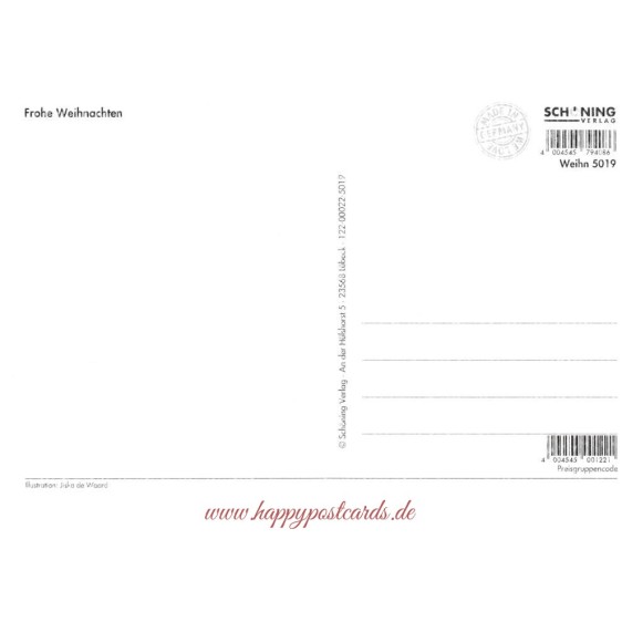 Fröhliche Weihnachten - Winterszene - de Waard Postkarte