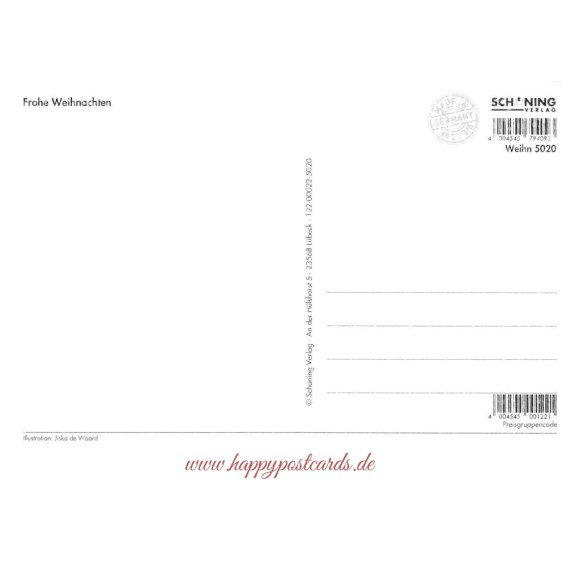 Frohe Weihnachten - Sprachen der Welt - de Waard Postkarte