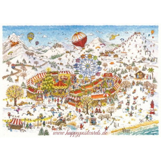 Christmasmarket - de Waard postcard