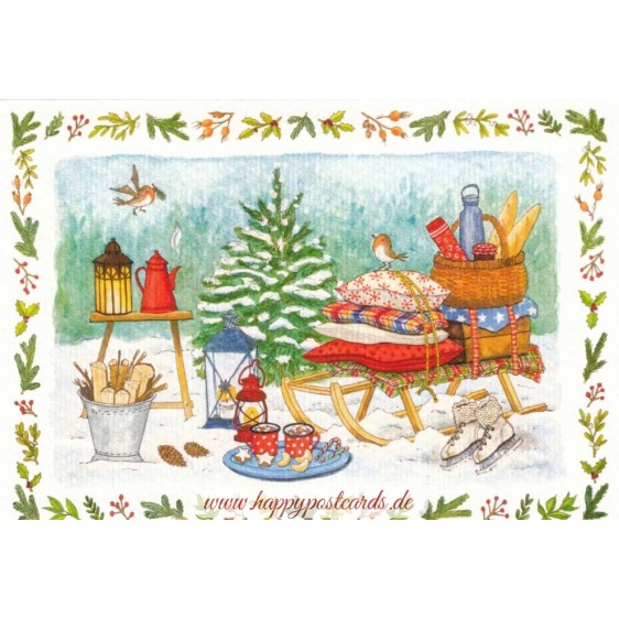 Winterpicknick- de Waard Postkarte