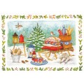 Picknick in winter - de Waard postcard