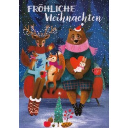 Fröhliche Weihnachten - Tiere - Mila Marquis Postkarte