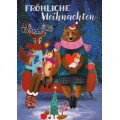 Fröhliche Weihnachten - Tiere - Mila Marquis Postkarte