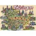 Thuringia - Map - Postcard