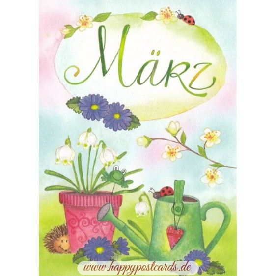März - Spring Snowflake - Monthly Postcard