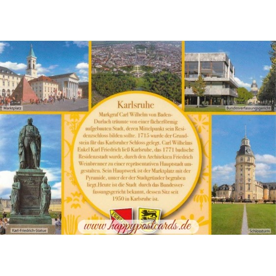 Karlsruhe - Yellow Chronicle - Viewcard