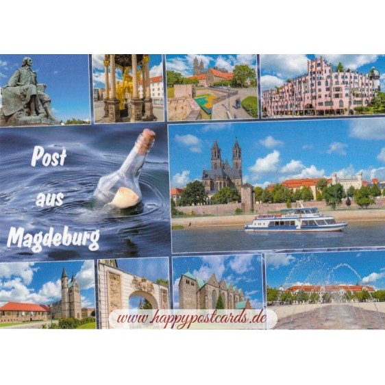 Message in a Bottle from Magdeburg - Viewcard