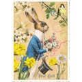 Easterbunny with Flowers - Tausendschön - Postcard