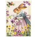 Easterbunny with Flowers - Tausendschön - Postcard