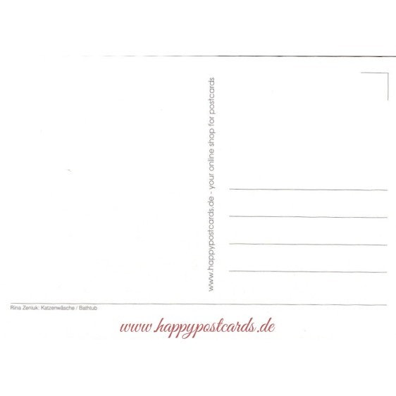 Katzenwäsche - Blaue Katzen - Postkarte