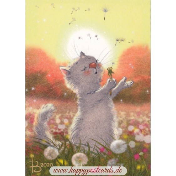 Summer Day - Blue Cats - Postcard