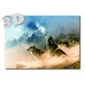 3D Wolves - Postcard