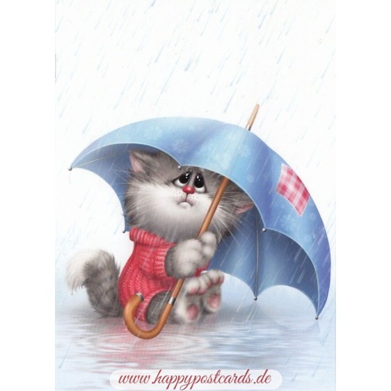Alone in the Rain - Alexey Dolotov - Postcard