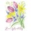 Zum Geburtstag - Frühlingsblumen - Postkarte