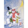 Skating snow family - Christmas Postcard
