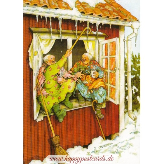 73 - Frauen sitzen im Fenster - Löök Postkarte