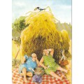 76 - Old Ladies harvesting - Löök Postcard
