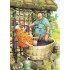 49 - Old Ladies pressing grapes - postcard